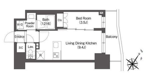 ミュプレ巣鴨駅前　703号室　間取り