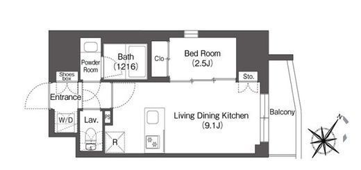 ミュプレ巣鴨駅前　904号室　間取り