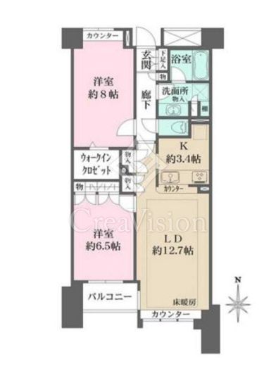 本郷真砂パークハウス弐番館　802号室　間取り