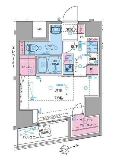 ジェノヴィア駒込駅グリーンヴェール　1102号室　間取り