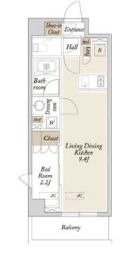 HF東尾久レジデンス　103号室　間取り