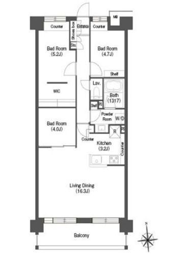 コンフォリア高島平　2-804号室　間取り