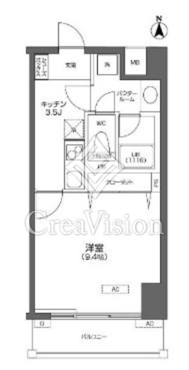プライムアーバン千住　1203号室　間取り