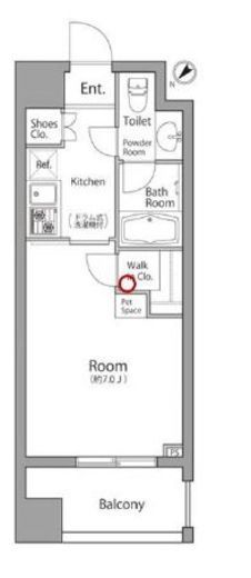 レジディア池袋ウエスト　408号室　間取り