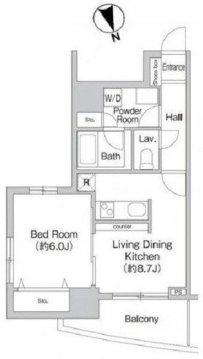 プライムアーバン町屋サウスコート　1205号室　間取り
