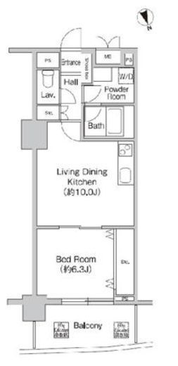 プライムアーバン町屋サウスコート　907号室　間取り