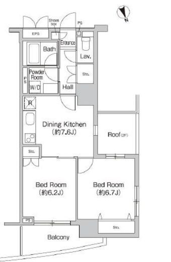 プライムアーバン町屋サウスコート　708号室　間取り