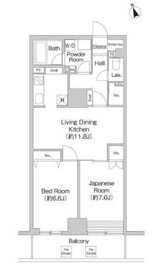 プライムアーバン町屋サウスコート　302号室　間取り