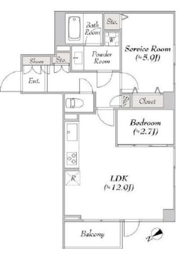 ミリアレジデンス白金台　204号室　間取り