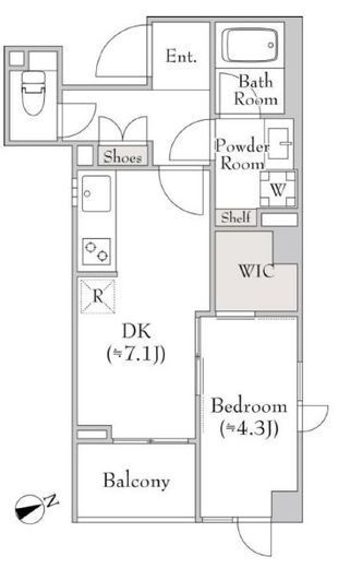 ミリアレジデンス白金台　308号室　間取り