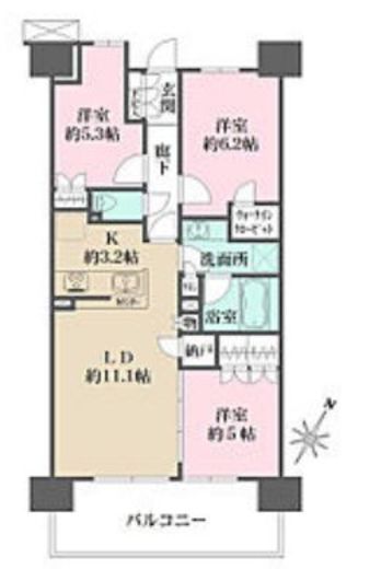 ザ・パークハウスオイコス赤羽志茂フォーススクエア　604号室　間取り