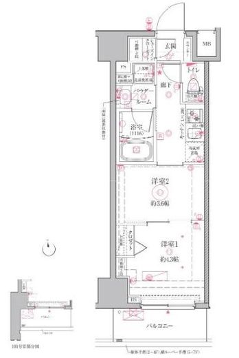 クレイシアIDZ江戸川橋　703号室　間取り