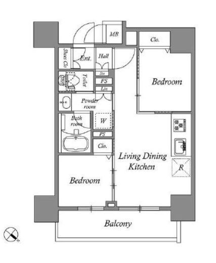 コスモグラシア板橋区役所前　801号室　間取り