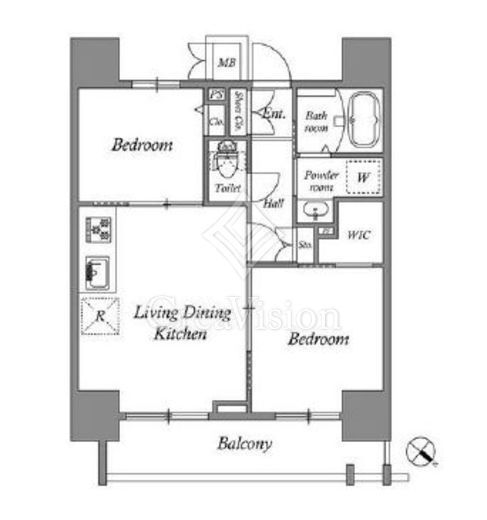 コスモグラシア板橋区役所前　1102号室　間取り