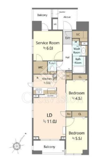 クレストフォルム日本橋水天宮　9F1号室　間取り