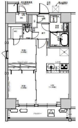 S-RESIDENCE綾瀬rivie (エスレジデンス綾瀬リヴィエ)　1201号室　間取り