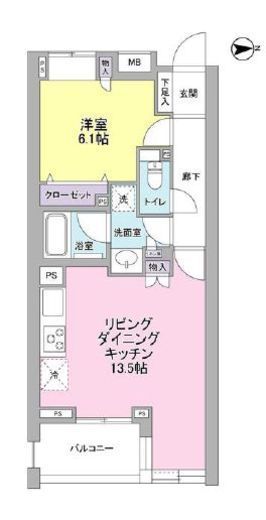 デュエット北千住マキア　106号室　間取り