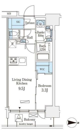 アヴァンカーサ町屋　802号室　間取り