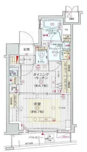 エステムプラザ池袋ザ・ヴィンテージ　405号室　間取り