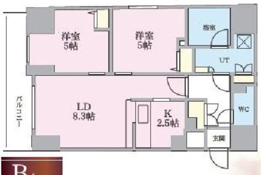 プレール・ドゥーク南千住　1502号室　間取り