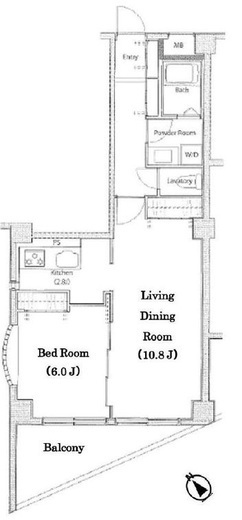 SOCIETY OPUS－ONE・TWO (ソサエティオーパスワン・ツー)　2-302号室　間取り