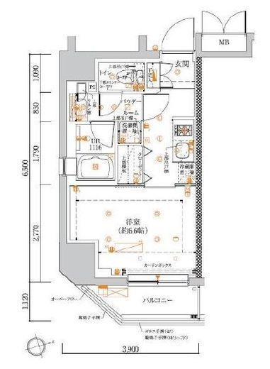 LUMEED池袋　601号室　間取り