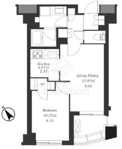 フレンシア田端南　404号室　間取り