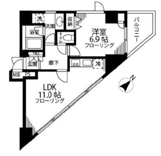 海水館　403号室　間取り