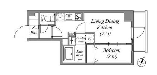クオリタス田端　302号室　間取り