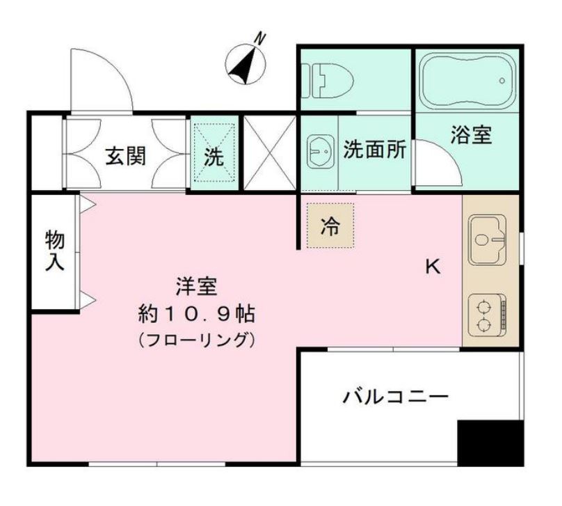 ブロッサムツクダ　401号室　間取り