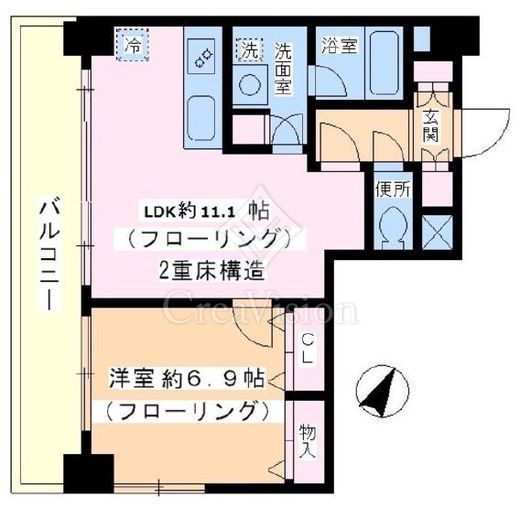 ブロッサムツクダ　702号室　間取り