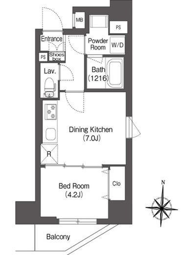 コンフォリア南千住　304号室　間取り
