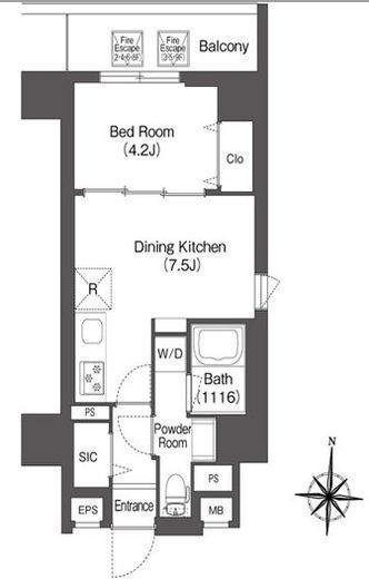 コンフォリア南千住　901号室　間取り