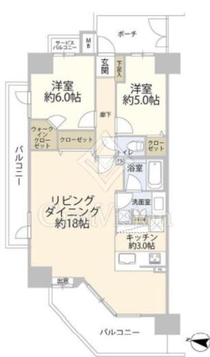レーベンリヴァーレ東京ラ・トーレ　3F3号室　間取り