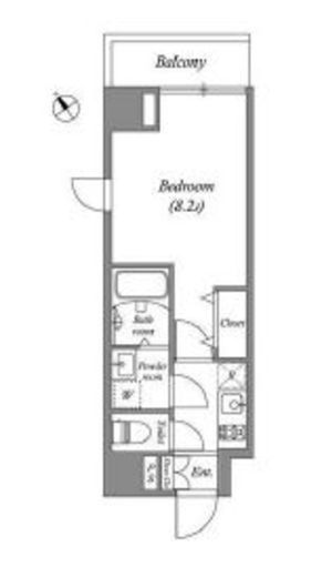 グランパセオ田端　B402号室　間取り