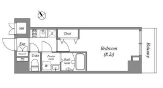 グランパセオ田端　D602号室　間取り