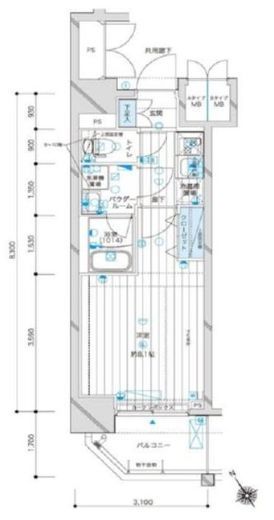 メインステージ駒込ラ・ヴェール　901号室　間取り