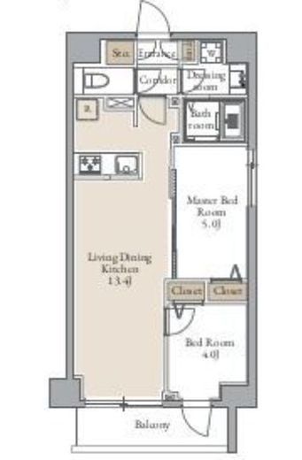 グランカーサ日暮里　205号室　間取り