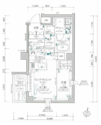 デュオステージ北千住Ⅱ　401号室　間取り