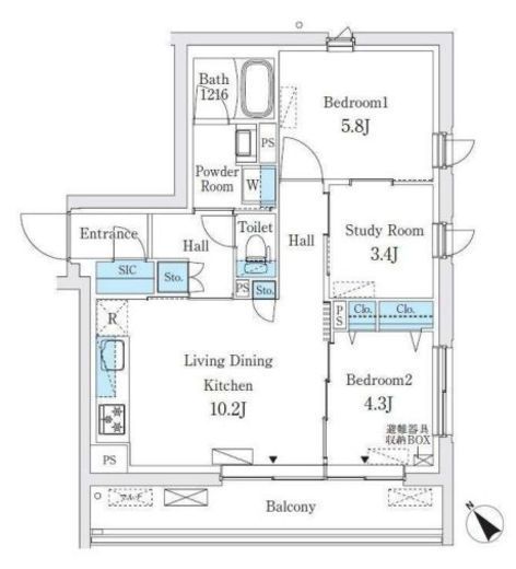 JMFレジデンス新板橋　201号室　間取り
