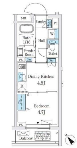 JMFレジデンス新板橋　302号室　間取り