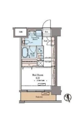 ラグゼナ北千住　703号室　間取り