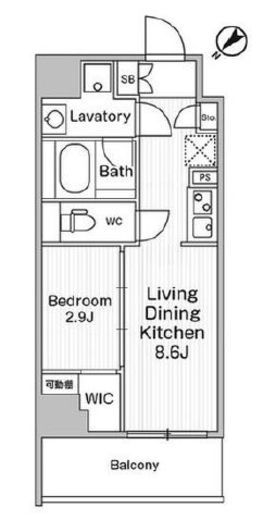 コンフォリア・リヴ巣鴨　601号室　間取り