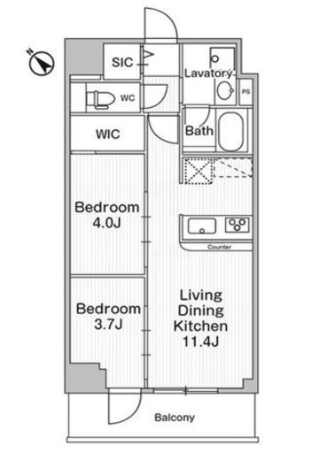 コンフォリア・リヴ巣鴨　805号室　間取り