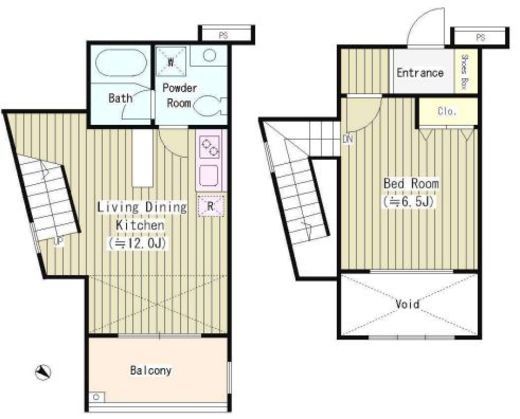 可染館　207号室　間取り
