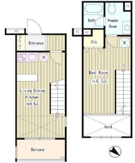 可染館　304号室　間取り