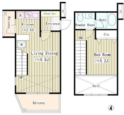 可染館　308号室　間取り