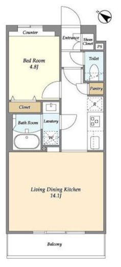 グランカーサ王子Ⅱ　102号室　間取り