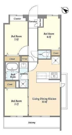 グランカーサ王子Ⅱ　301号室　間取り