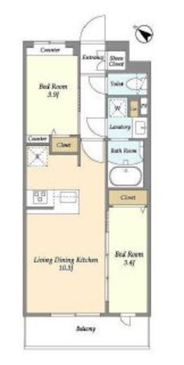 グランカーサ王子Ⅱ　312号室　間取り